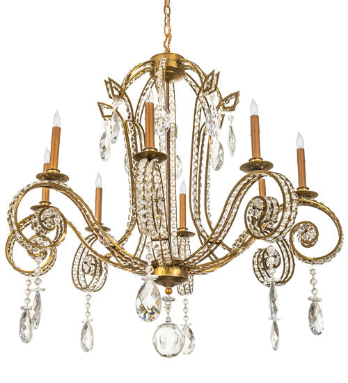 Meyda Lighting Lucerne 40" 8-Light Transparent Gold Chandelier