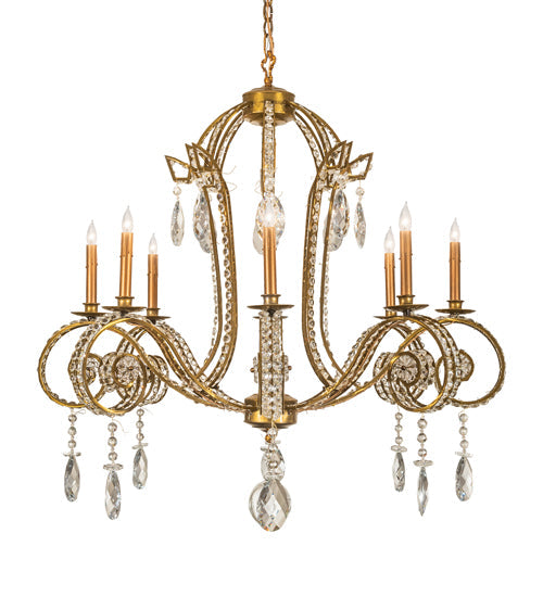 Meyda Lighting Lucerne 40" 8-Light Transparent Gold Chandelier