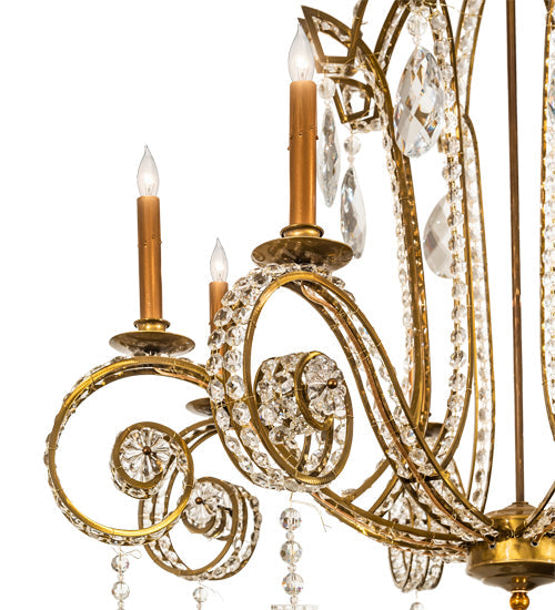 Meyda Lighting Lucerne 40" 8-Light Transparent Gold Chandelier