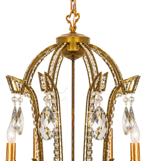 Meyda Lighting Lucerne 40" 8-Light Transparent Gold Chandelier