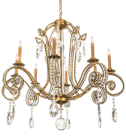 Meyda Lighting Lucerne 40" 8-Light Transparent Gold Chandelier