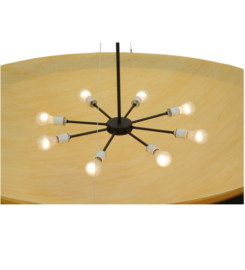 Meyda Lighting Lucus 67" 8-Light Oil Rubbed Bronze Inverted Pendant Light With Amber Tawnyrock Idalight Shade Glass