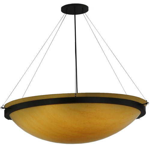 Meyda Lighting Lucus 67" 8-Light Oil Rubbed Bronze Inverted Pendant Light With Amber Tawnyrock Idalight Shade Glass