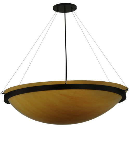 Meyda Lighting Lucus 67" 8-Light Oil Rubbed Bronze Inverted Pendant Light With Amber Tawnyrock Idalight Shade Glass