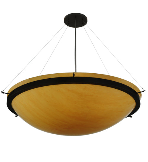 Meyda Lighting Lucus 67" 8-Light Oil Rubbed Bronze Inverted Pendant Light With Amber Tawnyrock Idalight Shade Glass