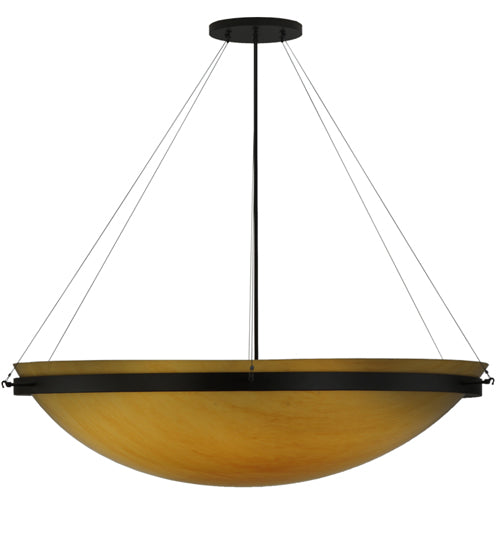 Meyda Lighting Lucus 67" 8-Light Oil Rubbed Bronze Inverted Pendant Light With Amber Tawnyrock Idalight Shade Glass