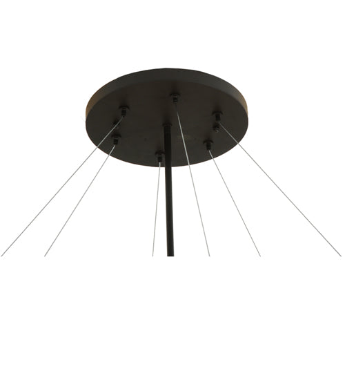 Meyda Lighting Lucus 67" 8-Light Oil Rubbed Bronze Inverted Pendant Light With Amber Tawnyrock Idalight Shade Glass