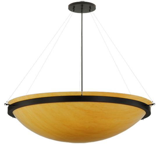 Meyda Lighting Lucus 67" 8-Light Oil Rubbed Bronze Inverted Pendant Light With Amber Tawnyrock Idalight Shade Glass