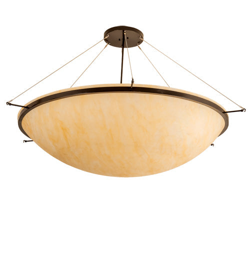 Meyda Lighting Lucus 67" 8-Light Timeless Bronze Earth Marble Inverted Pendant Light With Beige Sahara Taupe Idalight Shade
