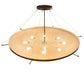 Meyda Lighting Lucus 67" 8-Light Timeless Bronze Earth Marble Inverted Pendant Light With Beige Sahara Taupe Idalight Shade