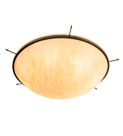 Meyda Lighting Lucus 67" 8-Light Timeless Bronze Earth Marble Inverted Pendant Light With Beige Sahara Taupe Idalight Shade