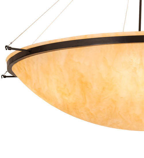 Meyda Lighting Lucus 67" 8-Light Timeless Bronze Earth Marble Inverted Pendant Light With Beige Sahara Taupe Idalight Shade