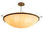 Meyda Lighting Lucus 67" 8-Light Timeless Bronze Earth Marble Inverted Pendant Light With Beige Sahara Taupe Idalight Shade