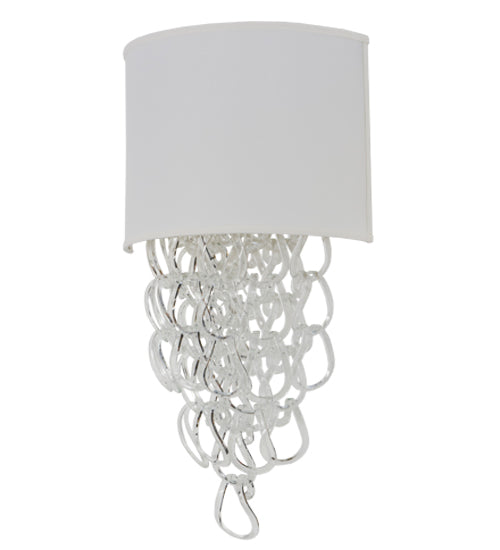 Meyda Lighting Lucy 15" 2-Light LED Beige Wall Sconce With Cream Textrene Shade