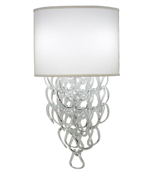 Meyda Lighting Lucy 15" 2-Light LED Beige Wall Sconce With Cream Textrene Shade