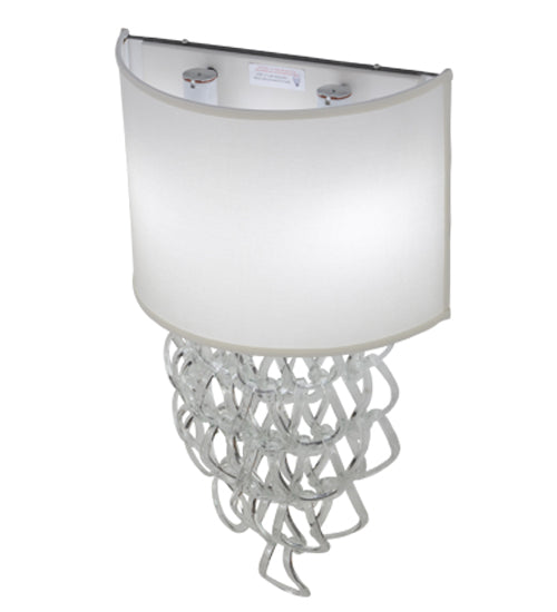 Meyda Lighting Lucy 15" 2-Light LED Beige Wall Sconce With Cream Textrene Shade