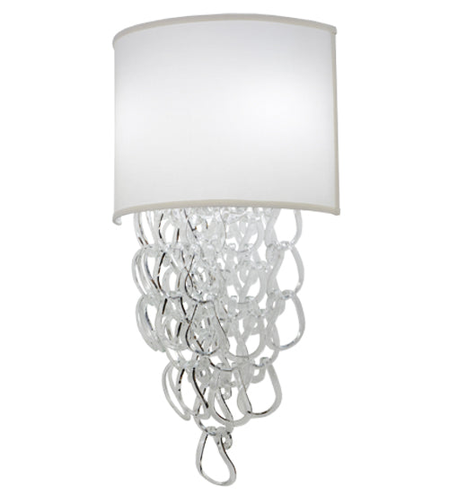 Meyda Lighting Lucy 15" 2-Light LED Beige Wall Sconce With Cream Textrene Shade