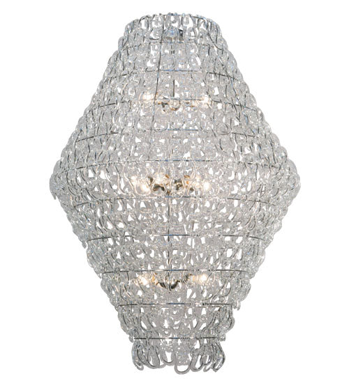 Meyda Lighting Lucy 48" 12-Light Polished Nickel Pendant Light With Crystal Clear Shade Glass