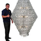 Meyda Lighting Lucy 48" 12-Light Polished Nickel Pendant Light With Crystal Clear Shade Glass