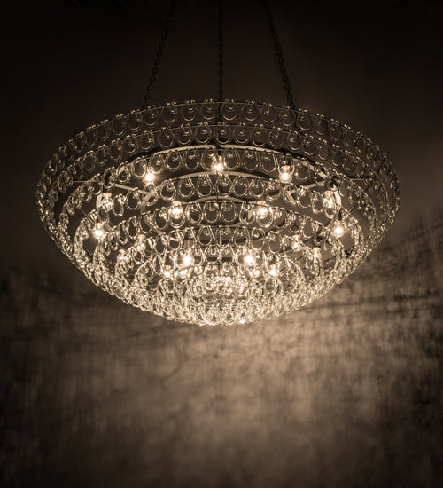 Meyda Lighting Lucy 74" 21-Light Pewter Pendant Light With Clear Pretzels Shade Glass