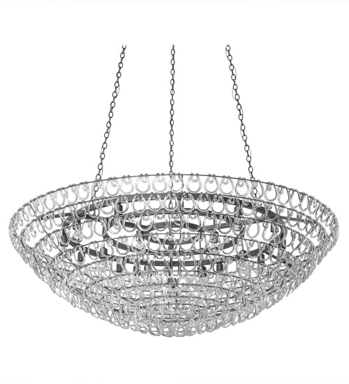 Meyda Lighting Lucy 74" 21-Light Pewter Pendant Light With Clear Pretzels Shade Glass