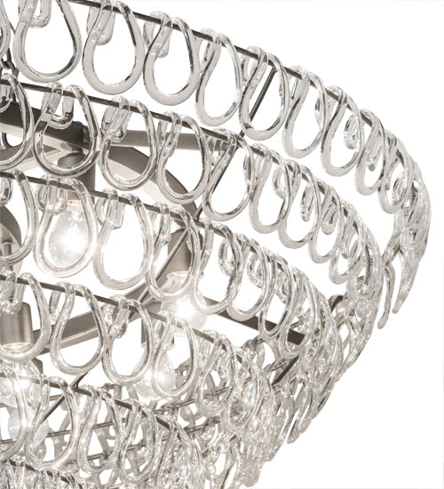 Meyda Lighting Lucy 74" 21-Light Pewter Pendant Light With Clear Pretzels Shade Glass
