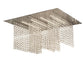 Meyda Lighting Lucy 86" LED Polished Stainless Steel Southland Chandelier With Clear Pretzels Shade Glass