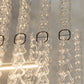 Meyda Lighting Lucy 86" LED Polished Stainless Steel Southland Chandelier With Clear Pretzels Shade Glass