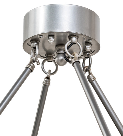 Meyda Lighting Luebeck 60" 6-Light LED Nickel Chandelier With Black Fabric Shade