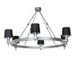Meyda Lighting Luebeck 60" 6-Light LED Nickel Chandelier With Black Fabric Shade