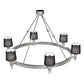 Meyda Lighting Luebeck 60" 6-Light LED Nickel Chandelier With Black Fabric Shade