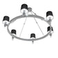 Meyda Lighting Luebeck 60" 6-Light LED Nickel Chandelier With Black Fabric Shade