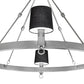 Meyda Lighting Luebeck 60" 6-Light LED Nickel Chandelier With Black Fabric Shade