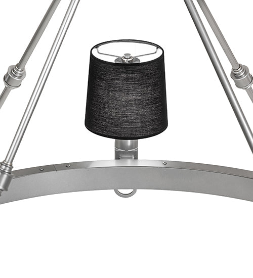 Meyda Lighting Luebeck 60" 6-Light LED Nickel Chandelier With Black Fabric Shade