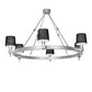 Meyda Lighting Luebeck 60" 6-Light LED Nickel Chandelier With Black Fabric Shade