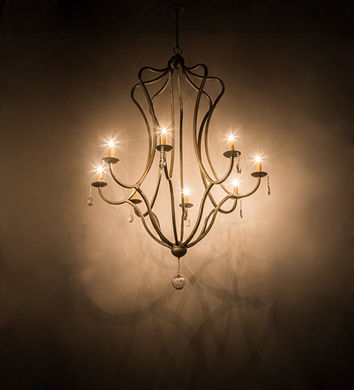 Meyda Lighting Lumierre 68" 8-Light Champagne Toast Chandelier With Ivory Faux Candlelight