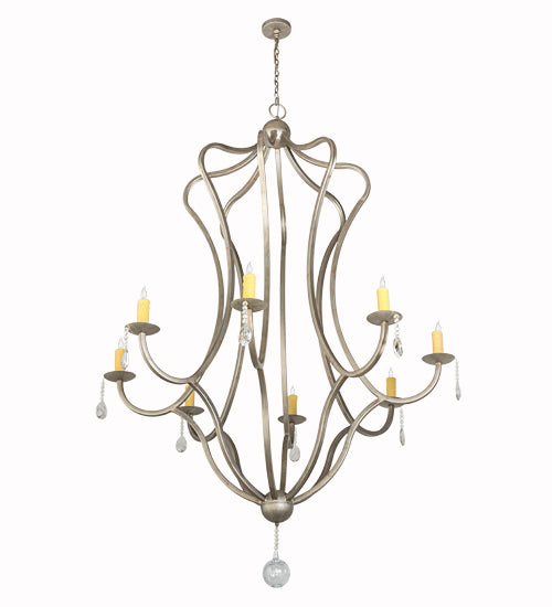 Meyda Lighting Lumierre 68" 8-Light Champagne Toast Chandelier With Ivory Faux Candlelight