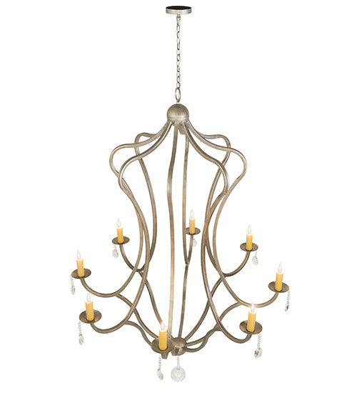 Meyda Lighting Lumierre 68" 8-Light Champagne Toast Chandelier With Ivory Faux Candlelight