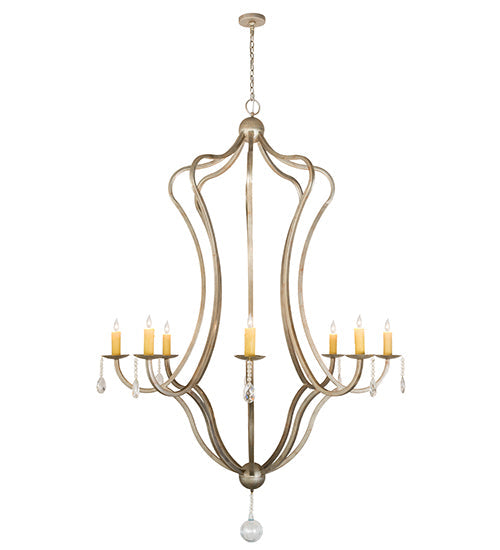 Meyda Lighting Lumierre 68" 8-Light Champagne Toast Chandelier With Ivory Faux Candlelight