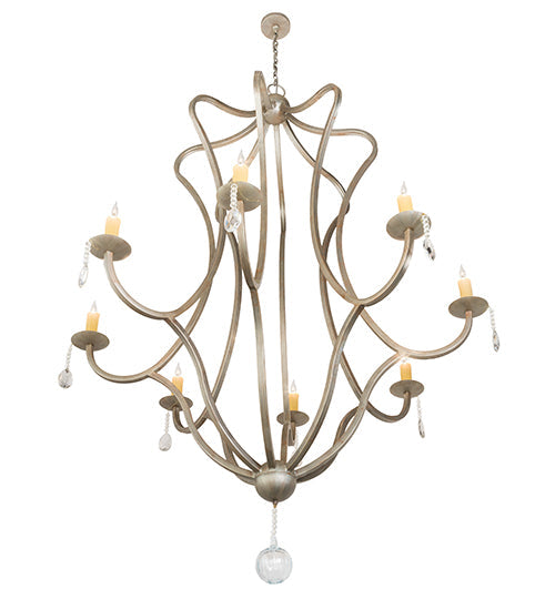Meyda Lighting Lumierre 68" 8-Light Champagne Toast Chandelier With Ivory Faux Candlelight