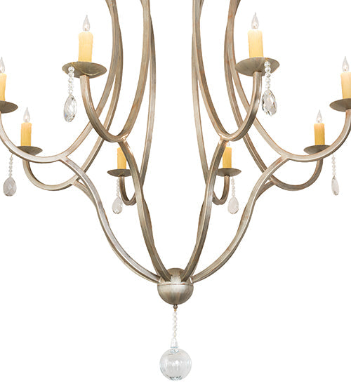 Meyda Lighting Lumierre 68" 8-Light Champagne Toast Chandelier With Ivory Faux Candlelight