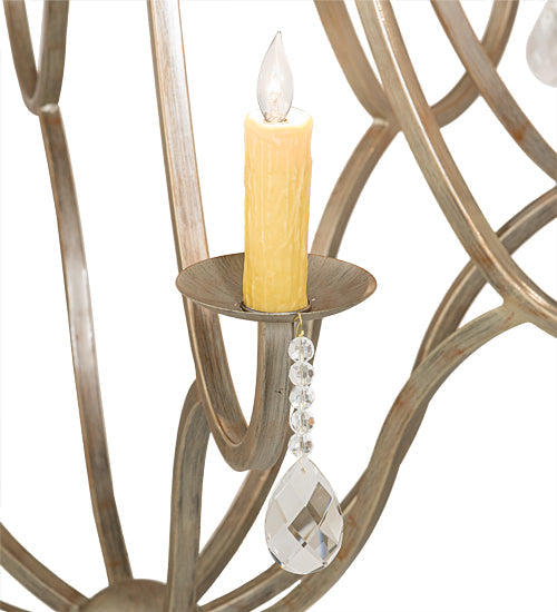 Meyda Lighting Lumierre 68" 8-Light Champagne Toast Chandelier With Ivory Faux Candlelight