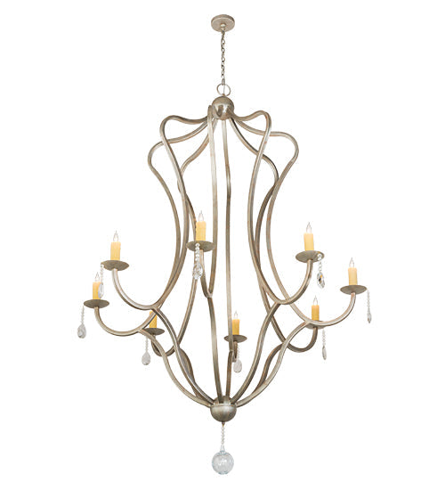 Meyda Lighting Lumierre 68" 8-Light Champagne Toast Chandelier With Ivory Faux Candlelight