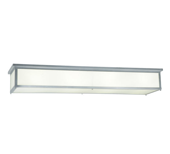 Meyda Lighting Lumina 72" 8-Light LED Sparkle Silver Flush Mount Light With White Trilam Shade