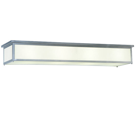 Meyda Lighting Lumina 72" 8-Light LED Sparkle Silver Flush Mount Light With White Trilam Shade