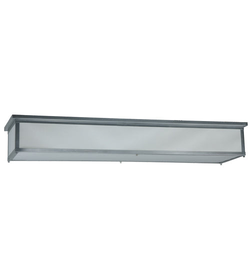 Meyda Lighting Lumina 72" 8-Light Sparkle Silver Flush Mount Light With White Trilam Textrene Shade