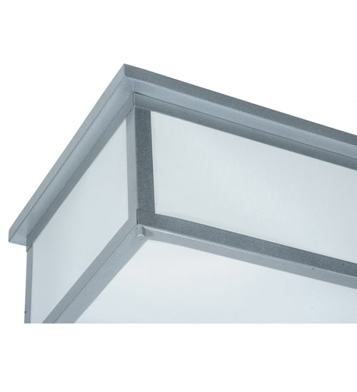 Meyda Lighting Lumina 72" 8-Light Sparkle Silver Flush Mount Light With White Trilam Textrene Shade