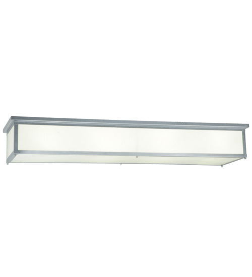 Meyda Lighting Lumina 72" 8-Light Sparkle Silver Flush Mount Light With White Trilam Textrene Shade