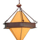 Meyda Lighting Luxor 42" 6-Light Rust Pendant Light With Tan Faux Leather Shade