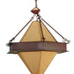 Meyda Lighting Luxor 42" 6-Light Rust Pendant Light With Tan Faux Leather Shade